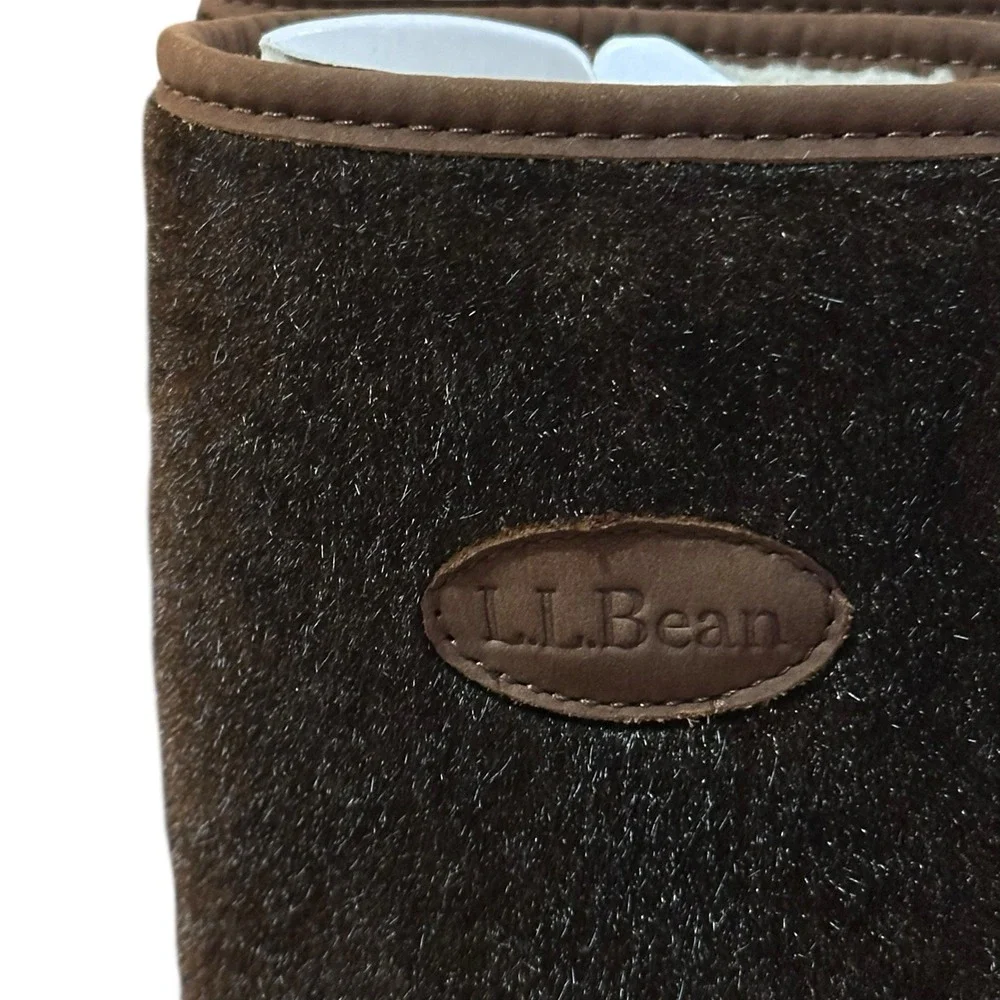 LL Bean Women 9 M Mukluk Winter Boots Brown Fleece Lined Faux Fur Faux Calf Hair